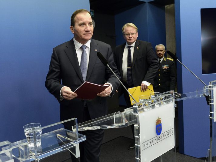 Stefan Löfven forsætisráðherra og Peter Hultqvist varnarmálaráðherra.