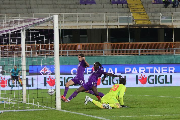 Moise Kean skoraði tvö fyrir Fiorentina í kvöld.