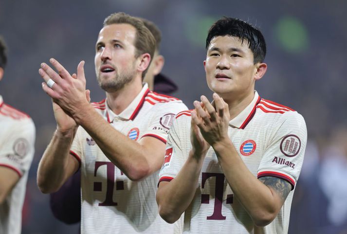 Kim Min-jae með félaga sínum Harry Kane í Bayern München.