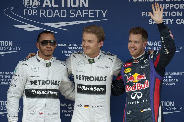 Hamilton, Rosberg og Vettel verða fremstir á ráslínu.