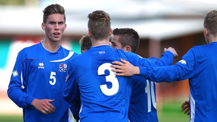 Darri Sigþórsson, nr 5, í landsleik með U17.