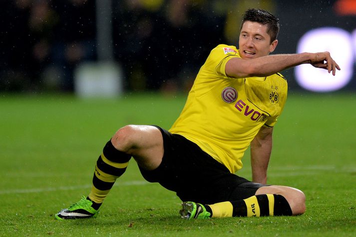 Lewandowski í leik með Dortmund.