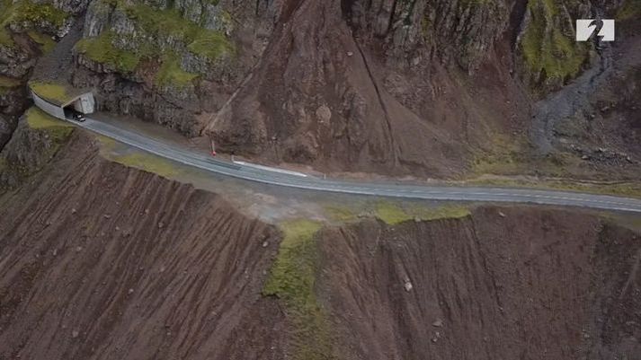 Frá Siglufrjarðarvegi við Strákagöng. Myndin er úr safni. Vegurinn hefur verið lokaður síðustu daga.