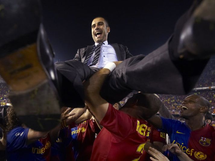 Pep Guardiola, þjálfari Barcelona.