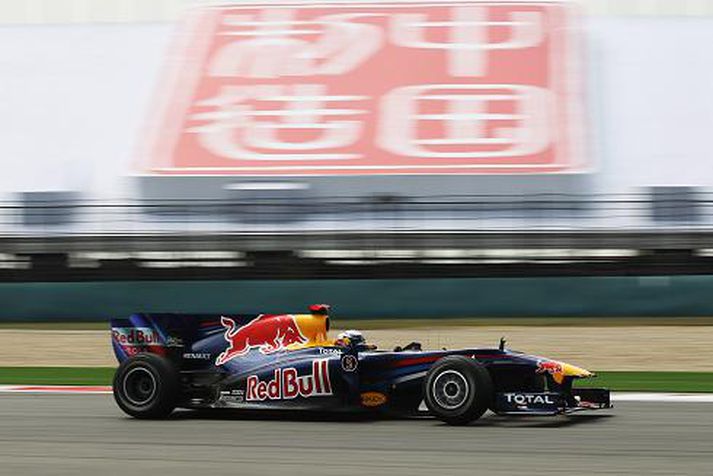 Sebastian Vettel ók listavel í tímatökunni í Sjanghæ í dag á Red Bull.