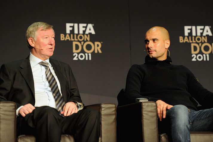 Pep Guardiola og Sir Alex Ferguson.