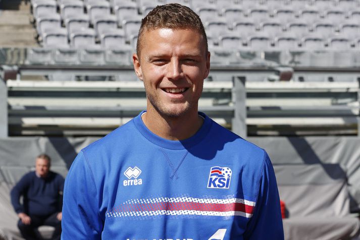 Ragnar Sigurðsson var léttur í Laugardalnum í dag.