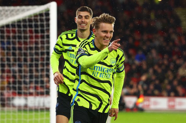 Martin Odegaard og félagar í Arsenal hafa fulla ástæðu til að gleðjast þessa dagana.