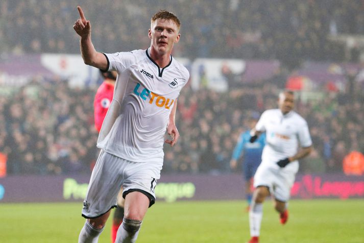 Sam Clucas var hetja Swansea í kvöld