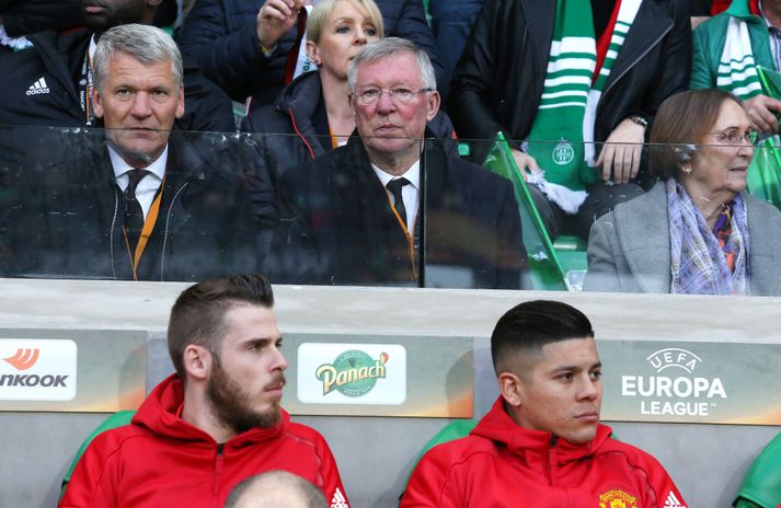 Sir Alex Ferguson er fastur gestur í stúkunni á leikjum United