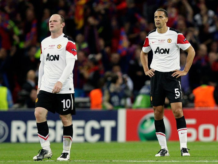 Rio Ferdinand og Wayne Rooney.