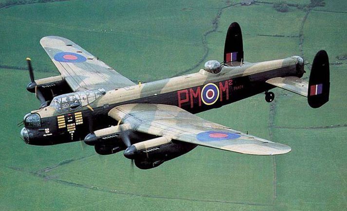 Avro Lancaster sprengjuflugvél.