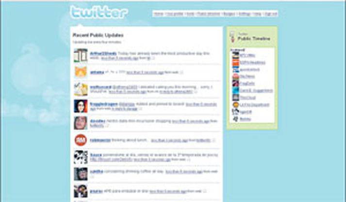 Milljónir manna skrá lítil skilaboð um gjörðir sínar inn á Twitter.com á hverri sekúndu.
Þaðan fara skilaboðin í farsíma vina þeirra sem vilja fylgjast með þeim.