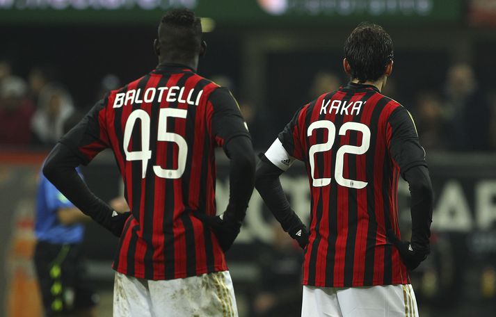 Balotelli og Kaka svekktir með úrslit kvöldsins.