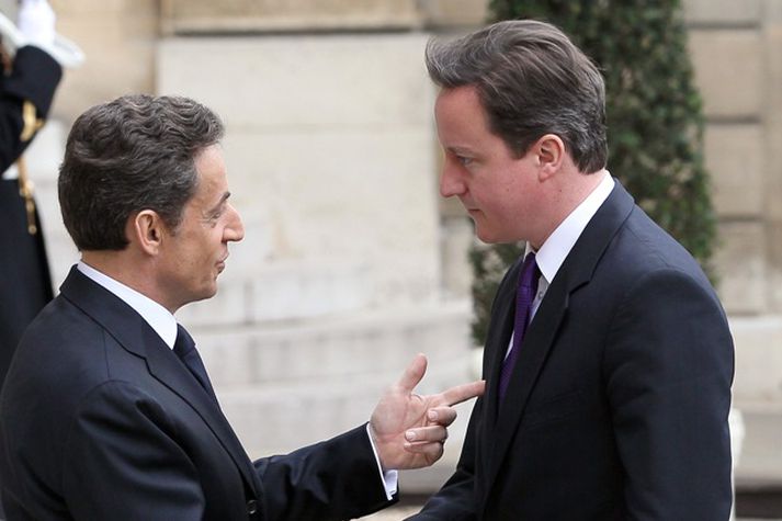 David Cameron, forsætisráðherra Breta, og Nicholas Sarkozy, forseti Frakklands, hittust í París í dag.