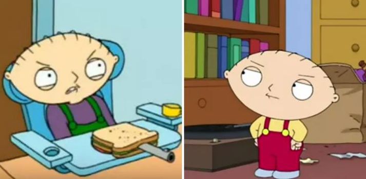 Stewie úr Family Guy hefur breyst töluvert.