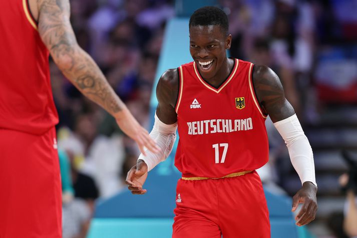 Dennis Schröder, besti leikmaður síðasta heimsmeistaramóts, skoraði grimmt gegn Frökkum í dag.