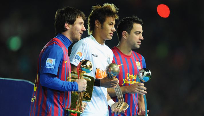 Neymar, Lionel Messi og Xavi.