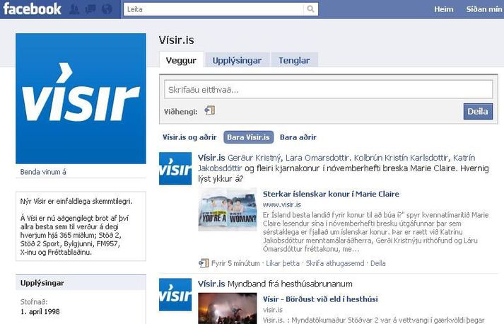 Til þess að gerast vinur Vísis þarf að vera skráður inn á Facebook, fara á síðuna facebook.com/visir.is og ýta á hnappinn Líkar við, eða Like.