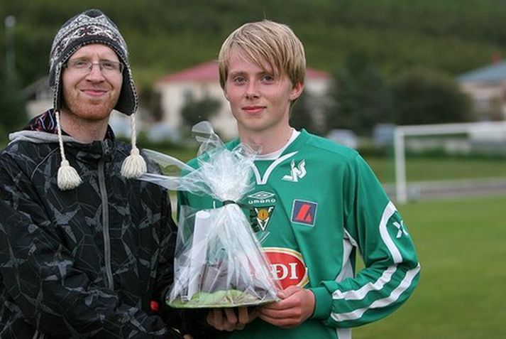 Elfar Árni Aðalsteinsson skoraði fyrir Völsung í dag.