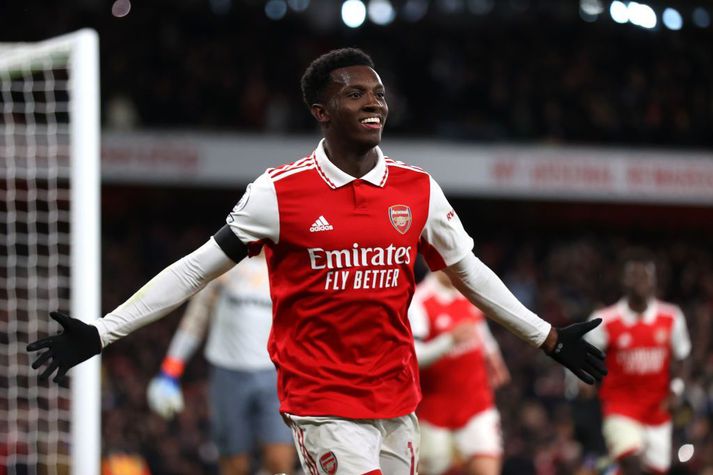 Eddie Nketiah skoraði fyrsta deildarmark Arsenal í ár