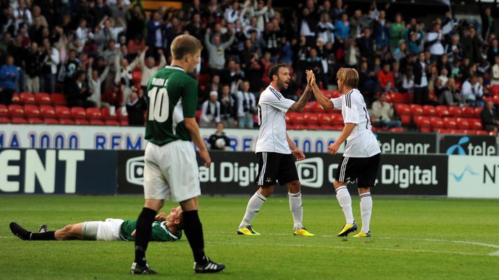 Blikar spiluðu á heimavelli Rosenborg í forkeppni Meistaradeildarinnar í sumar.