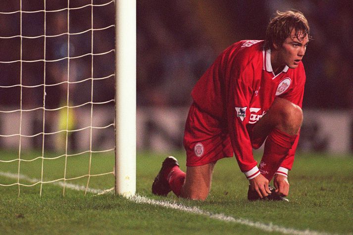 Jason McAteer í leik með Liverpool í lok síðustu aldar en þeir urðu alls hundrað leikirnir sem hann spilaði fyrir félagið.