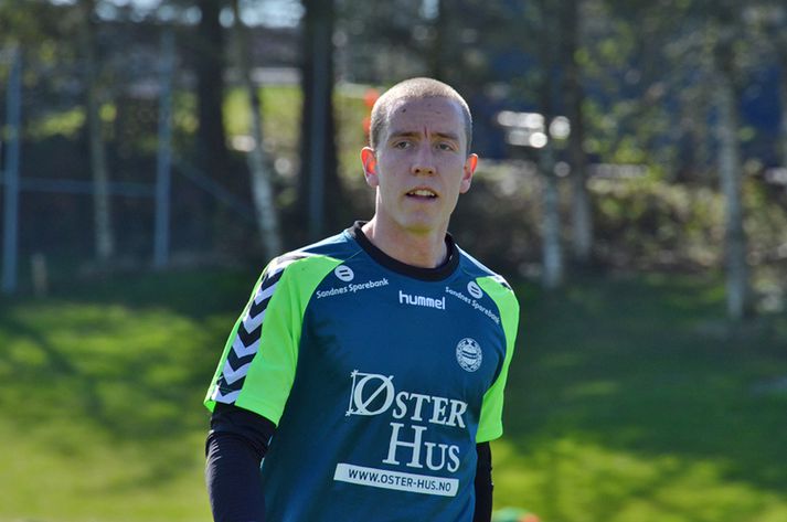 Hannes Þór Halldórsson á æfingu með Sandnes.