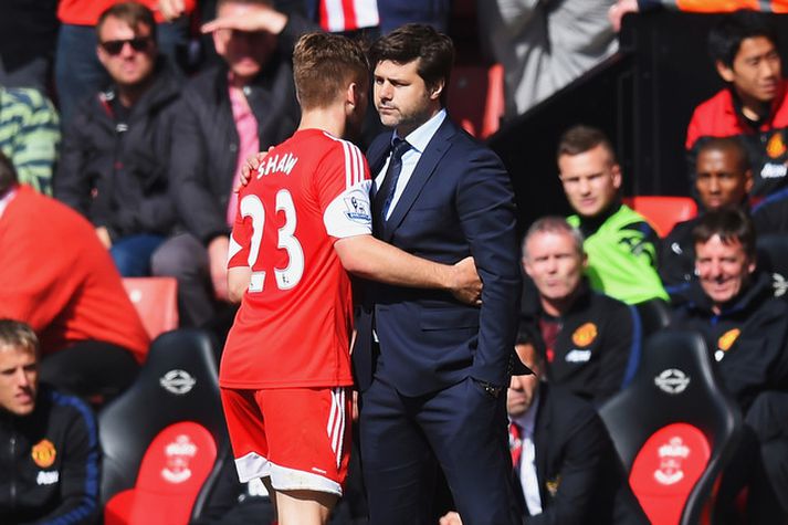 Luke Shaw og Mauricio Pochettino náðu vel saman hjá Southampton.