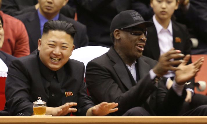 Rodman ásamt Kim Jong Un.