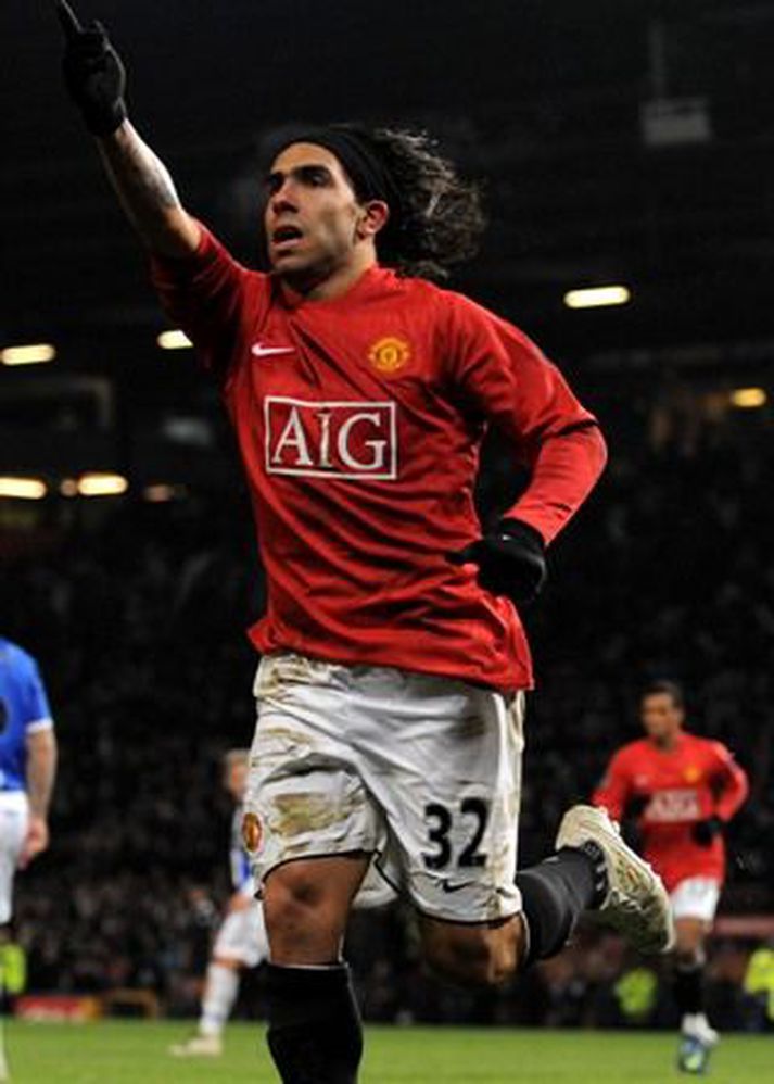 Carlos Tevez í leik með Manchester United.