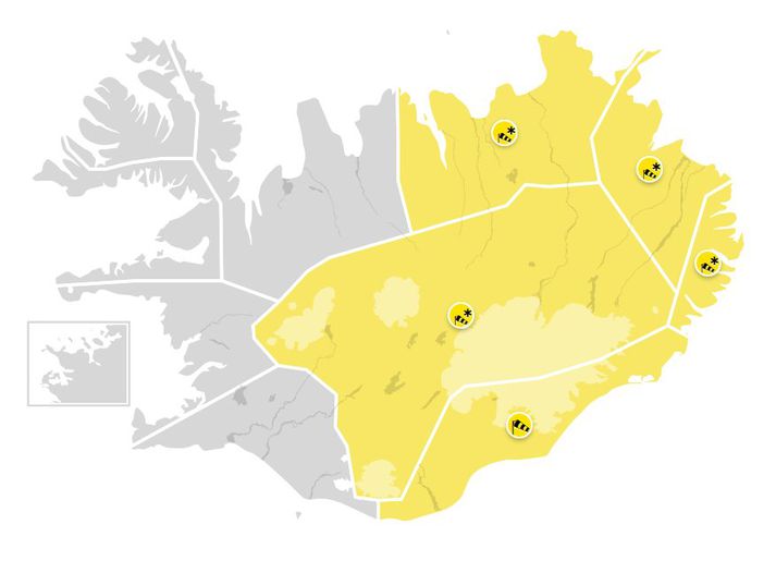 Stutt er frá síðustu veðurviðvörun Veðurstofunnar.