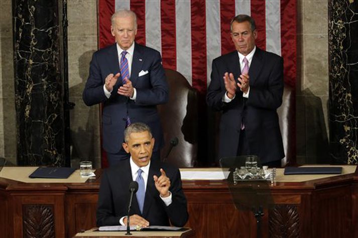 Barack Obama flutti stefnuræðu sína í Washington í gær.