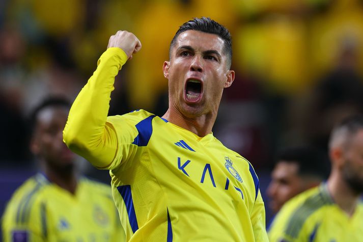 Cristiano Ronaldo fagnar 924. marki sínu á ferlinum sem hann skoraði fyrir Al-Nassr í dag.