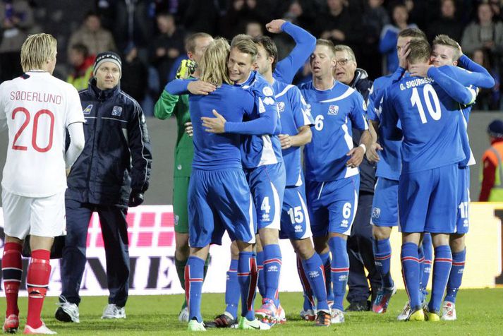 Ísland vann Noreg 2-0 í fyrri leiknum. 