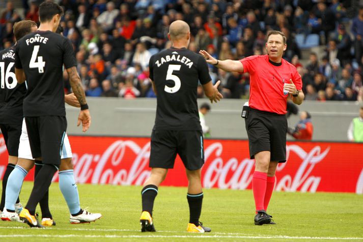 Þóroddur dæmdi Ofurleik Manchester City og West Ham á Laugardalsvelli í ágúst.