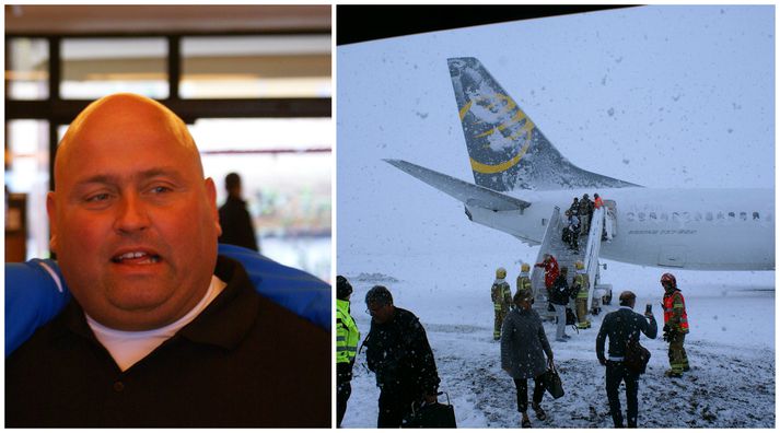 Haukur er orðinn verulega pirraður á því hversu illa gengur að hefja flugferðina heim á leið. Primera air hefur átt í nokkrum vandræðum uppá síðkastið en á föstudag tókst miður til með lendingu vélar fyrirtækisins á Keflavíkurflugvelli.