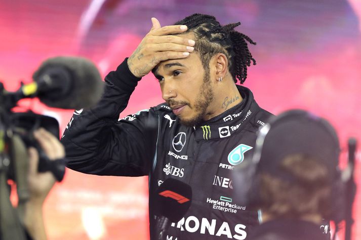 Lewis Hamilton tjáði sig um stöðu mála í Sádi-Arabíu á blaðamannafundi.