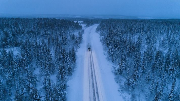 Mikill snjór er á svæðinu þar sem Cartwright týndist.