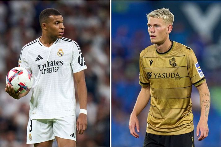 Kylian Mbappé og Orri Steinn Óskarsson verða væntanlega á ferðinni annað kvöld þegar Real Madrid sækir Real Sociedad heim.