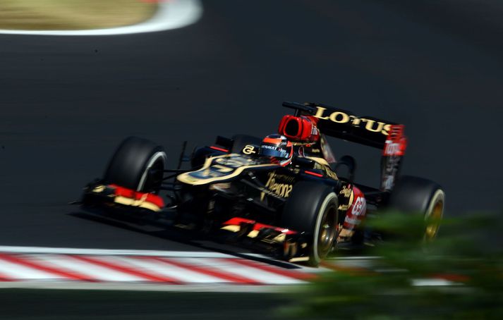 Raikkonen í Lotus-bílnum sínum.