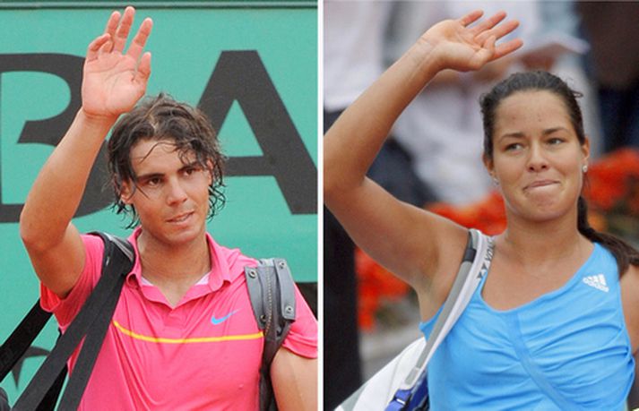 Rafael Nadal og Ana Ivanovic kvöddu í gær.