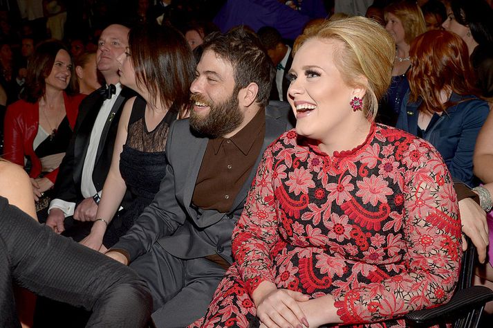 Adele og Simon Konecki á Grammy-verðlaununum árið 2013.
