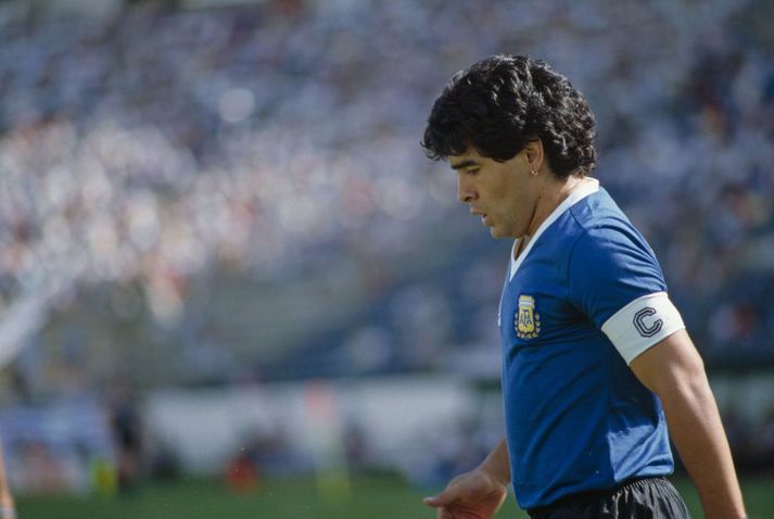 Diego Maradona leiddi Argentínu til heimsmeistaratitilsins árið 1986.