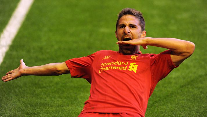 Fabio Borini fagnar marki sínu í kvöld.