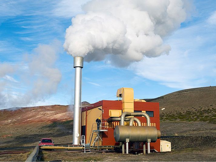 Green Energy Geothermal vinnur að endurnýjun vélbúnaðar í gömlu gufustöðinni í Bjarnarflagi. Framkvæmdir hófust í mars. Ljósmynd/Landsvirkjun