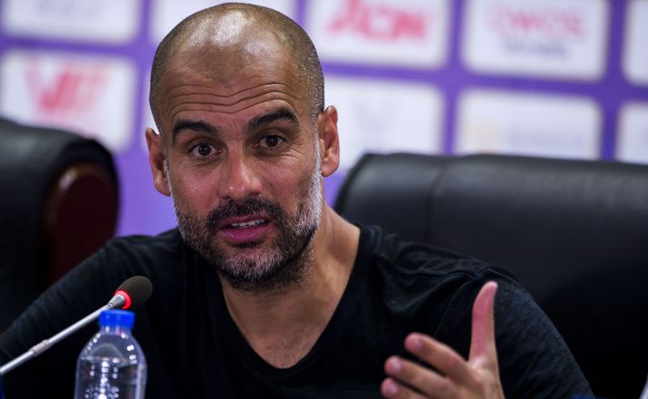 Guardiola á blaðamannafundi á dögunum.