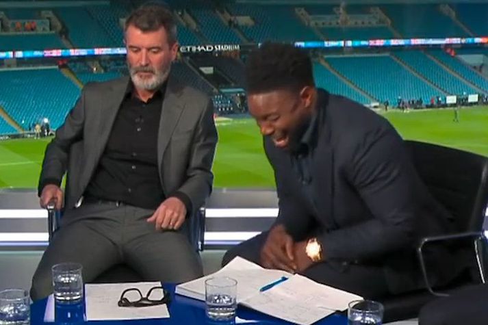 Roy Keane var ekki mjög brosmildur eftir tap Manchester United liðsins á móti nágrönnum sínum en Micah Richards hafði einstaklega gaman af öllu saman.