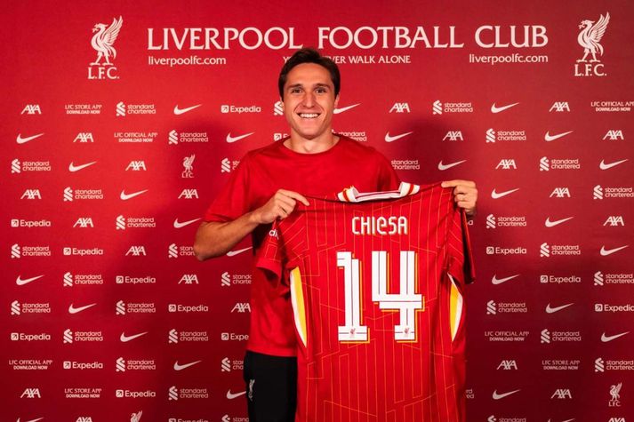 Federico Chiesea verður í treyju númer 14 hjá Liverpool.