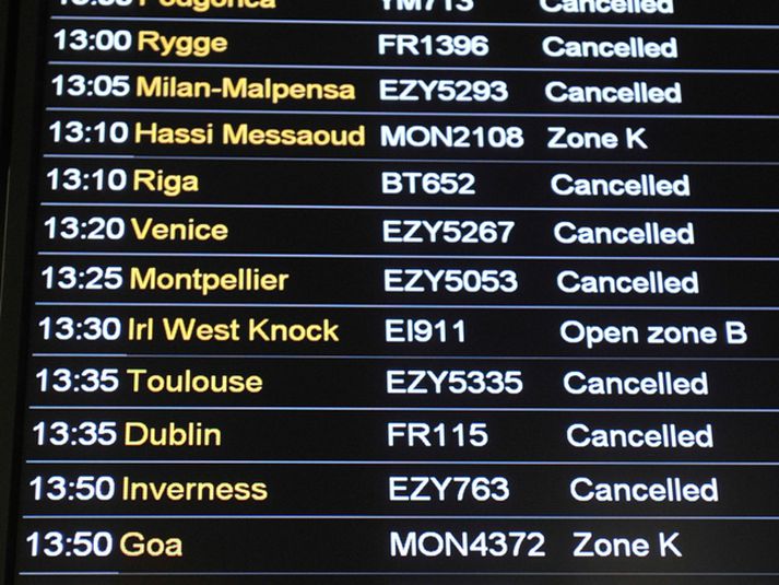Svona hefur útlitið verið á flugvöllum í Bretlandi undanfarna daga. Mynd/ afp.